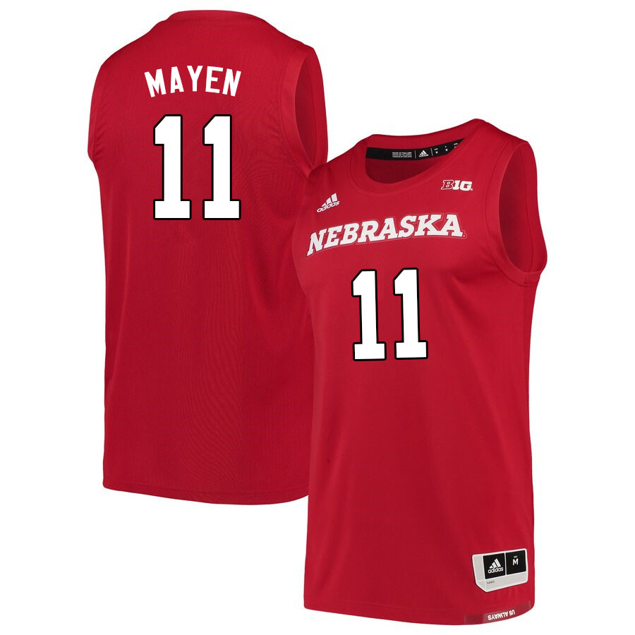 Men #11 Lat Mayen Nebraska Cornhuskers College Basketball Jerseys Sale-Scarlet